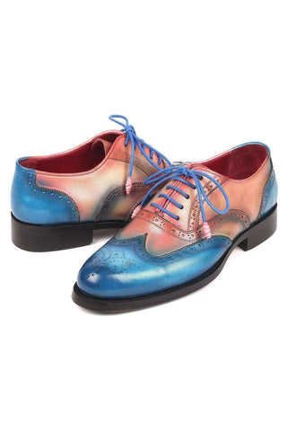 Paul Parkman 027TR Navy Leather Wingtip Oxfords (PM6296)-AmbrogioShoes