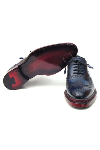 Paul Parkman 027TR Navy Leather Wingtip Oxfords (PM6296)-AmbrogioShoes