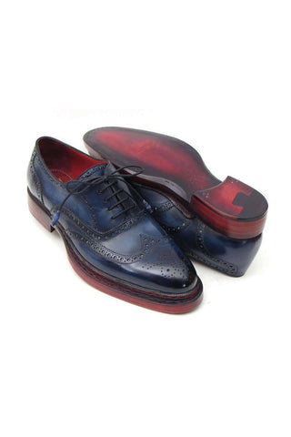Paul Parkman 027TR Navy Leather Wingtip Oxfords (PM6296)-AmbrogioShoes