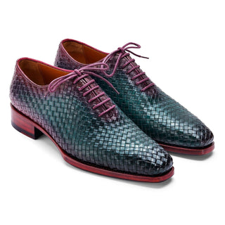 Paul Parkman 044 Men's Shoes Woven Calf-Skin Leather Goodyear Welted Oxfords (PM6447)-AmbrogioShoes