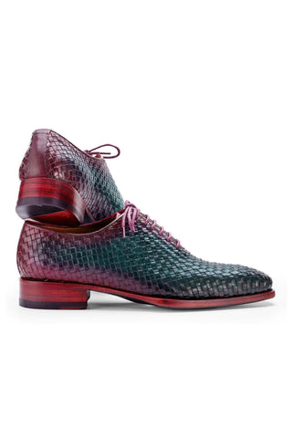 Paul Parkman 044 Woven Calf-Skin Leather Goodyear Welted Oxfords (PM6447)-AmbrogioShoes