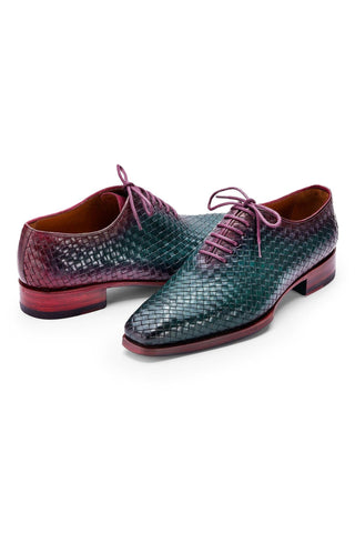 Paul Parkman 044 Woven Calf-Skin Leather Goodyear Welted Oxfords (PM6447)-AmbrogioShoes