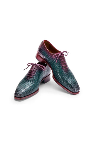Paul Parkman 044 Woven Calf-Skin Leather Goodyear Welted Oxfords (PM6447)-AmbrogioShoes