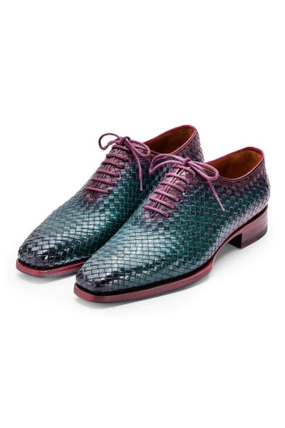 Paul Parkman 044 Woven Calf-Skin Leather Goodyear Welted Oxfords (PM6447)-AmbrogioShoes
