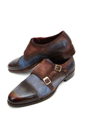 Paul Parkman 045 Calf-Skin & Suede Cap-Toe Double Monk-Strap (PM4001)-AmbrogioShoes