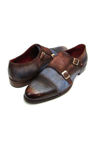 Paul Parkman 045 Calf-Skin & Suede Cap-Toe Double Monk-Strap (PM4001)-AmbrogioShoes