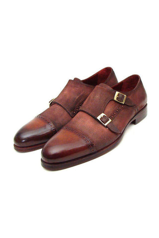 Paul Parkman 045 Calf-Skin & Suede Cap-Toe Double Monk-Strap (PM4001)-AmbrogioShoes