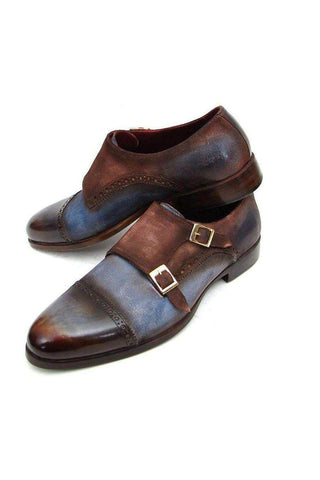 Paul Parkman 045 Calf-Skin & Suede Cap-Toe Double Monk-Strap (PM4001)