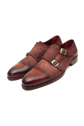 Paul Parkman 045 Calf-Skin & Suede Cap-Toe Double Monk-Strap (PM4001)