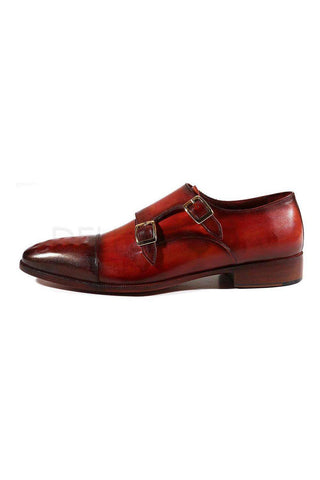 Paul Parkman 047 Calf-Skin Leather Studded Cap Toe Double Monkstraps (PM6378)-AmbrogioShoes