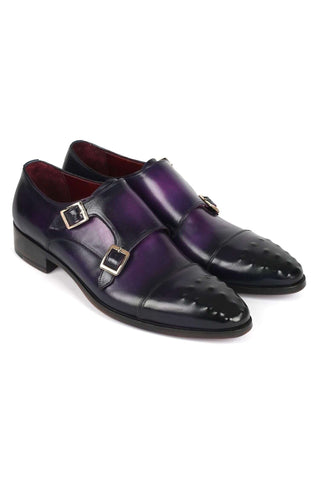 Paul Parkman 047 Leather Studded Cap Toe Double Monkstraps (PM6378)-AmbrogioShoes