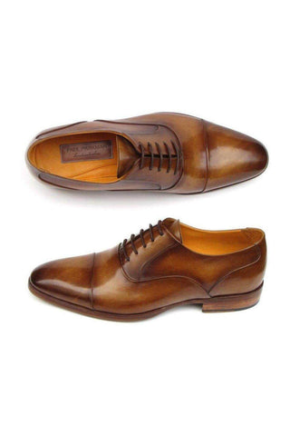 Paul Parkman 074 Mens's Shoes Leather Cap-Toe Oxfords (PM4028)-AmbrogioShoes