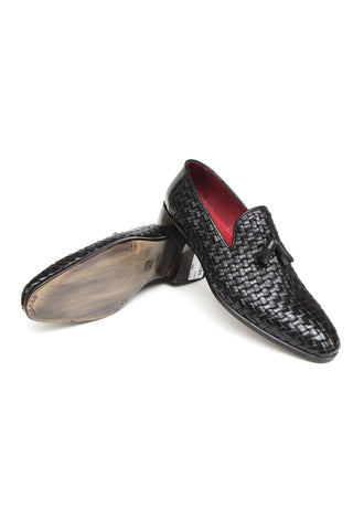 Paul Parkman 085 Woven Leather Tassels Loafer (PM6478)-AmbrogioShoes
