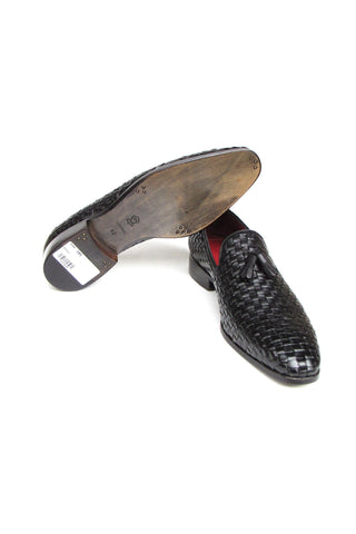 Paul Parkman 085 Woven Leather Tassels Loafer (PM6478)-AmbrogioShoes
