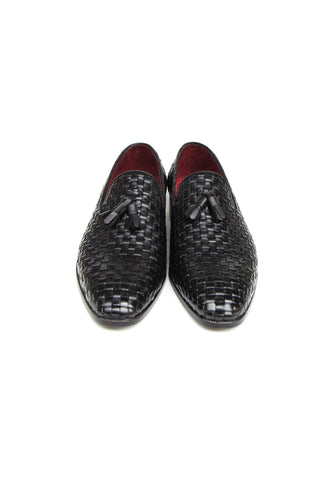 Paul Parkman 085 Woven Leather Tassels Loafer (PM6478)-AmbrogioShoes