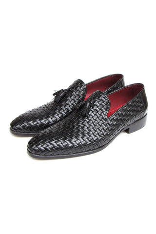Paul Parkman 085 Woven Leather Tassels Loafer (PM6478)-AmbrogioShoes