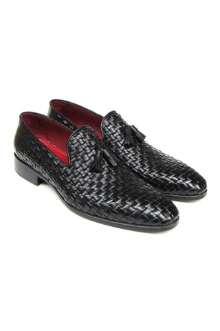Paul Parkman 085 Woven Leather Tassels Loafer (PM6478)-AmbrogioShoes