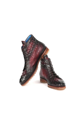 Paul Parkman 12811 Crocodile Embossed Calf-Skin Leather Boots (PM6422)-AmbrogioShoes