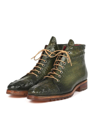 Paul Parkman 12811 Crocodile Embossed Calf-Skin Leather Boots (PM6422)-AmbrogioShoes