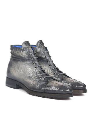 Paul Parkman 12811 Crocodile Embossed Calf-Skin Leather Boots (PM6422)-AmbrogioShoes