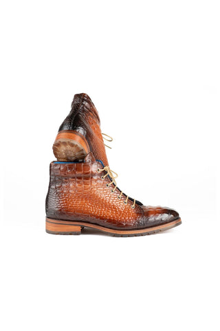 Paul Parkman 12811 Crocodile Embossed Calf-Skin Leather Boots (PM6422)-AmbrogioShoes