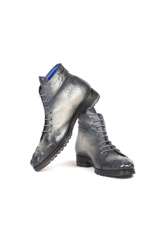 Paul Parkman 12811 Crocodile Embossed Calf-Skin Leather Boots (PM6422)-AmbrogioShoes