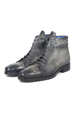 Paul Parkman 12811 Crocodile Embossed Calf-Skin Leather Boots (PM6422)-AmbrogioShoes