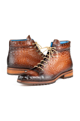 Paul Parkman 12811 Crocodile Embossed Calf-Skin Leather Boots (PM6422)-AmbrogioShoes