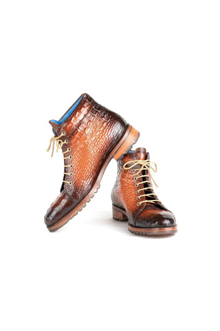 Paul Parkman 12811 Crocodile Embossed Calf-Skin Leather Boots (PM6422)-AmbrogioShoes