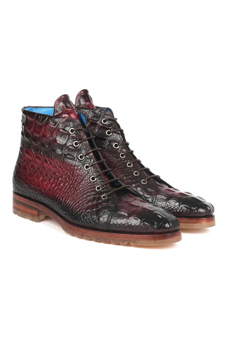 Paul Parkman 12811 Crocodile Embossed Calf-Skin Leather Boots (PM6422)-AmbrogioShoes