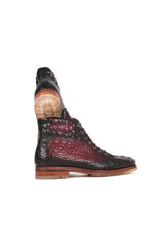 Paul Parkman 12811 Crocodile Embossed Calf-Skin Leather Boots (PM6422)-AmbrogioShoes