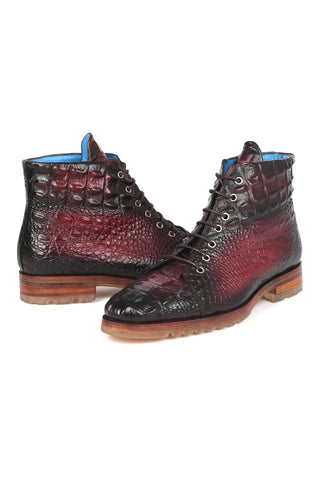Paul Parkman 12811 Crocodile Embossed Calf-Skin Leather Boots (PM6422)-AmbrogioShoes