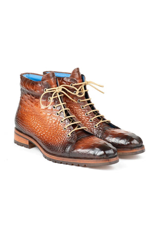 Paul Parkman 12811 Crocodile Embossed Calf-Skin Leather Boots (PM6422)-AmbrogioShoes
