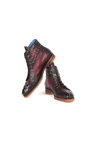 Paul Parkman 12811 Crocodile Embossed Leather Boots (PM6422)-AmbrogioShoes