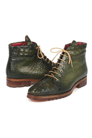 Paul Parkman 12811 Crocodile Embossed Leather Boots (PM6422)-AmbrogioShoes