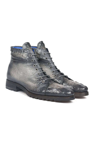 Paul Parkman 12811 Crocodile Embossed Leather Boots (PM6422)-AmbrogioShoes