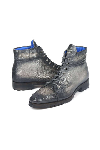 Paul Parkman 12811 Crocodile Embossed Leather Boots (PM6422)-AmbrogioShoes