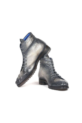 Paul Parkman 12811 Crocodile Embossed Leather Boots (PM6422)-AmbrogioShoes