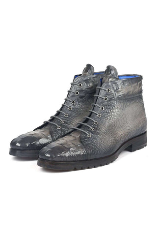 Paul Parkman 12811 Crocodile Embossed Leather Boots (PM6422)-AmbrogioShoes