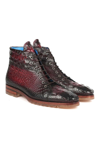 Paul Parkman 12811 Crocodile Embossed Leather Boots (PM6422)-AmbrogioShoes
