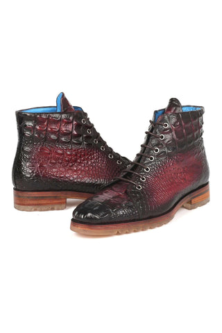 Paul Parkman 12811 Crocodile Embossed Leather Boots (PM6422)-AmbrogioShoes