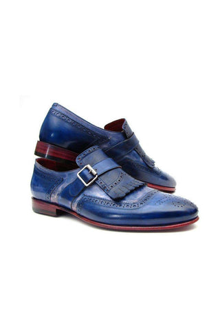 Paul Parkman 12B Men's Handmade Shoes Calf-Skin Leather Kiltie Single Monk Strap (PM6442)-AmbrogioShoes