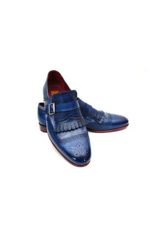 Paul Parkman 12B Men's Handmade Shoes Calf-Skin Leather Kiltie Single Monk Strap (PM6442)-AmbrogioShoes