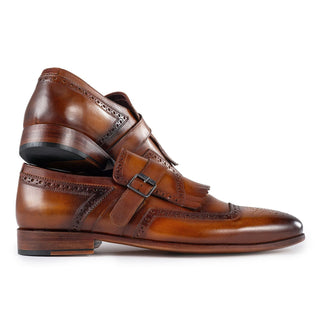 Paul Parkman 12B Men's Handmade Shoes Calf-Skin Leather Kiltie Single Monk Strap (PM6442)-AmbrogioShoes