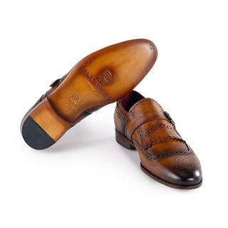 Paul Parkman 12B Men's Handmade Shoes Calf-Skin Leather Kiltie Single Monk Strap (PM6442)-AmbrogioShoes