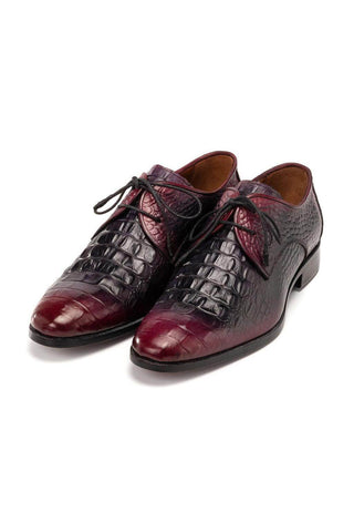 Paul Parkman 1438 Crocodile Embossed Leather Derby (PM6363)-AmbrogioShoes
