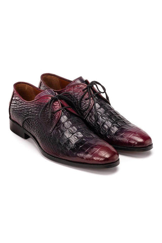 Paul Parkman 1438 Crocodile Embossed Leather Derby (PM6363)-AmbrogioShoes