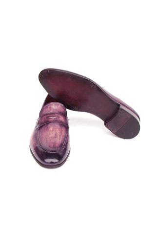 Paul Parkman 17PRP33 Purple Patina Leather Penny Loafers (PM6390)-AmbrogioShoes