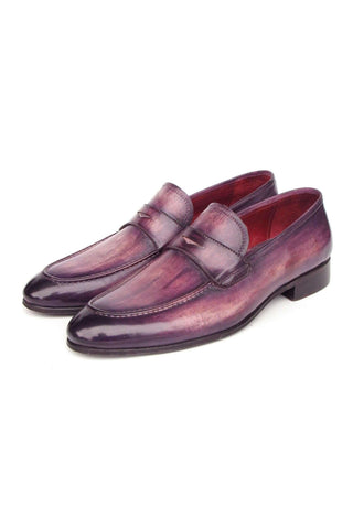 Paul Parkman 17PRP33 Purple Patina Leather Penny Loafers (PM6390)-AmbrogioShoes