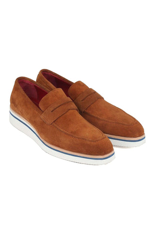 Paul Parkman 180 Camel Suede Smart Casual Penny Loafers (PM6323)